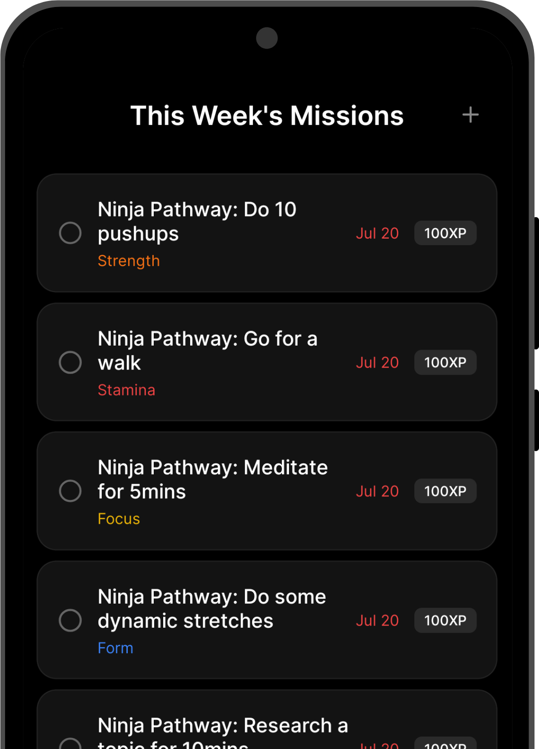 Dojo App Screen